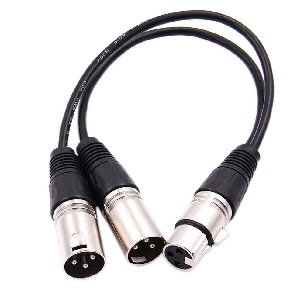 Audio Splitter Y - 30cm 3-pins XLR VROUWELIJKE Jack naar
