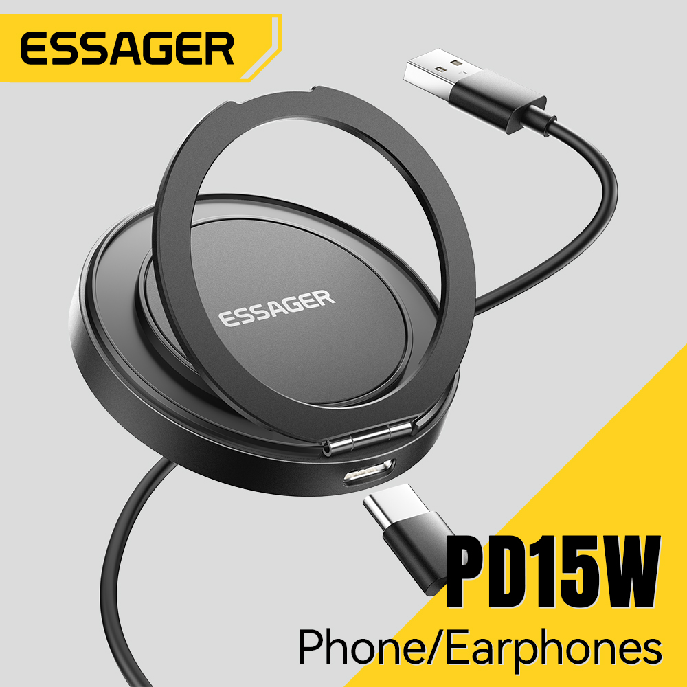 Usb C Earphone - Essager Magnetische Draadloze Oplader 15W Met