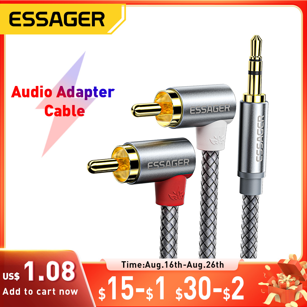Audio Splitter Y - Essager 90s ° Hoek RCA Audio