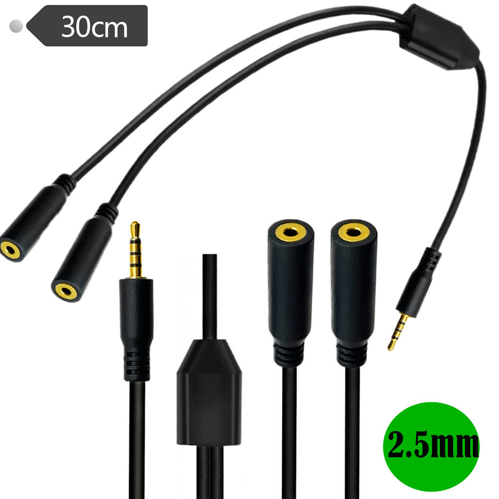 Audio Splitter Y - Vergulde 4-polige 2,5 mm mannelijk naar