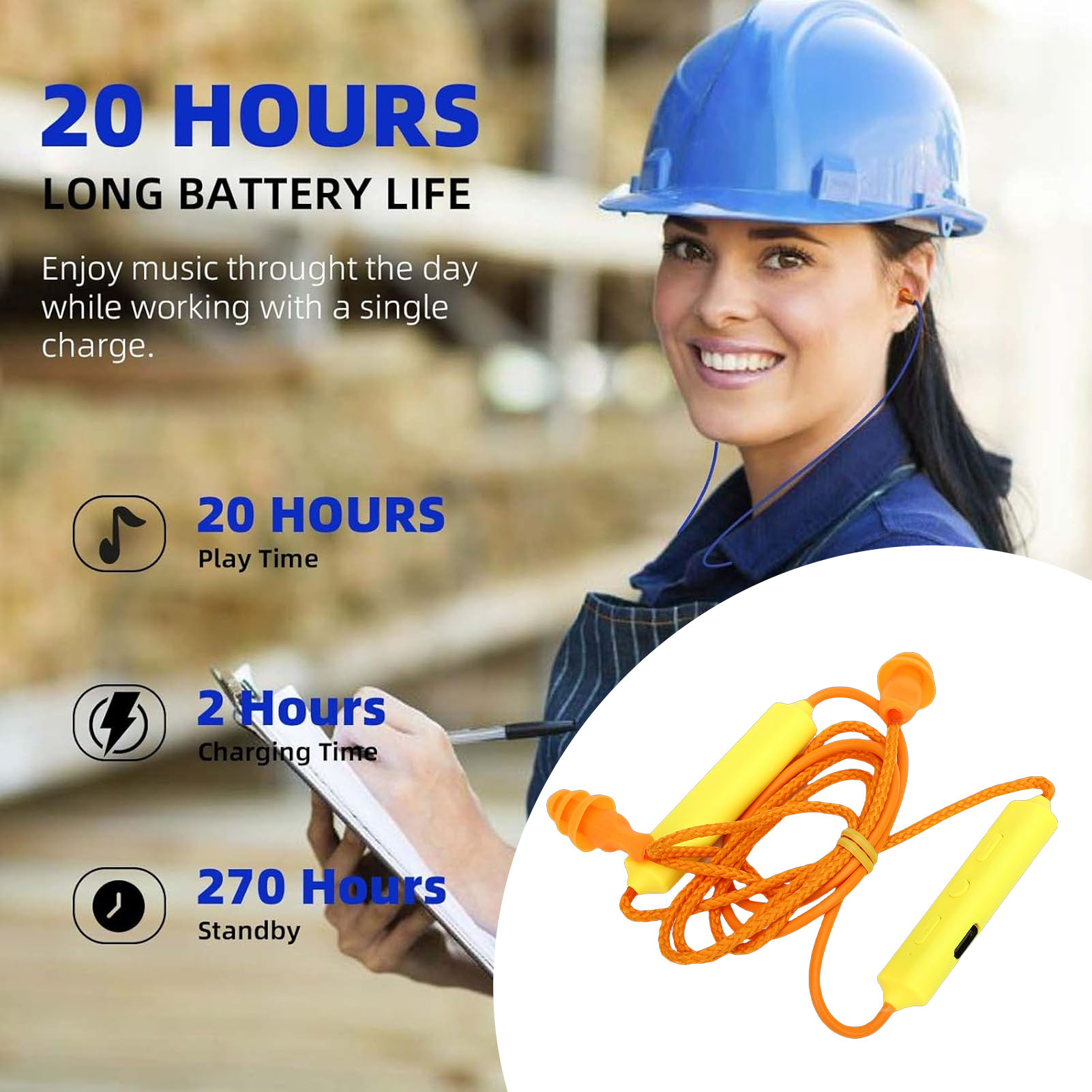 Bluetooth Headset On Ear - Oordopjes Bluetooth-headset voor werk, geluidsdemping, gehoorbescherming,