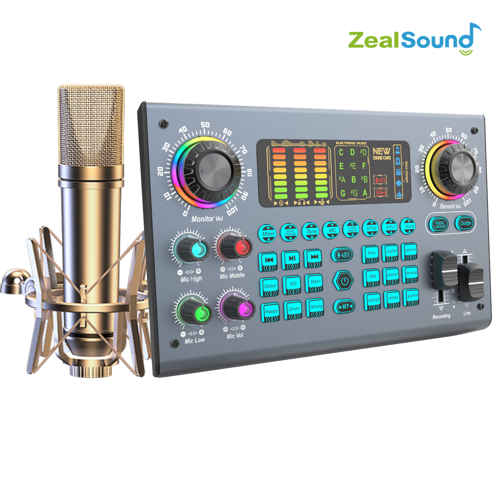Shure Mic Sm58 - Zealsound Professionele Podcast Live Geluidskaart Apparatuur