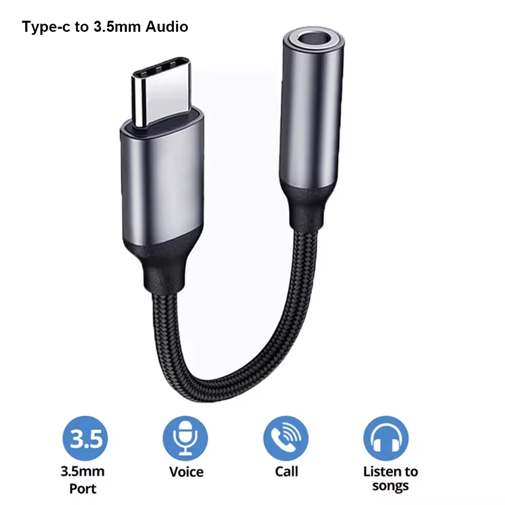Audiophile Headphone Wired - USB-C naar 3.5mm audioadapter, USB Type-C