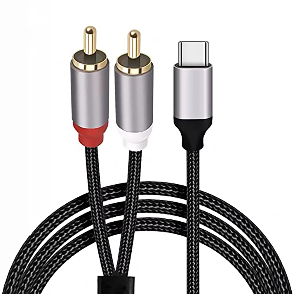 Audio Splitter Y - USB C naar 2 RCA-audiokabel, Type-C